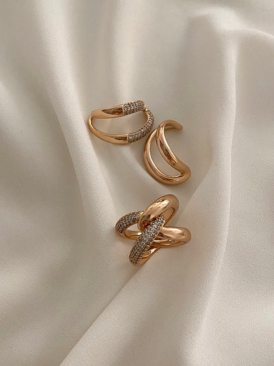 18K Gold Plated Modern Round CZ Ring