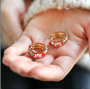 Floral Huggie Earrings