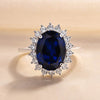 Elice - Oval Cut Blue Sapphire Ring In Sterling Silver - My Store