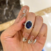 Elice - Oval Cut Blue Sapphire Ring In Sterling Silver - My Store
