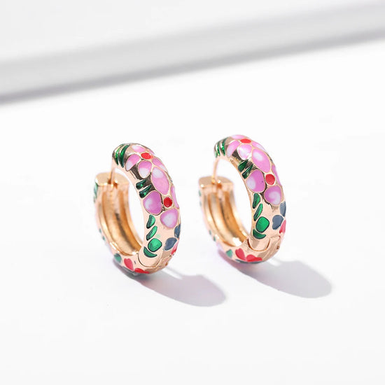 Floral Huggie Earrings