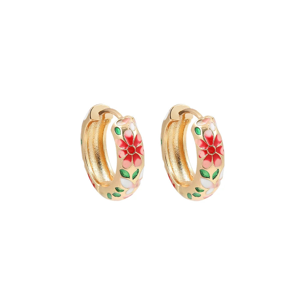 Floral Huggie Earrings