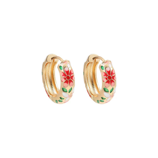 Floral Huggie Earrings