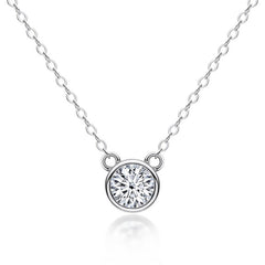 Bubble Bezel Setting Sterling Silver Necklace