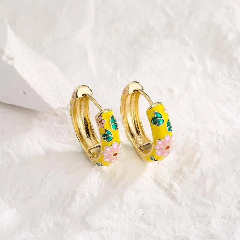 Floral Huggie Earrings