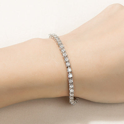 Exquisite Round Cut 925 Sterling Silver Bracelet - My Store