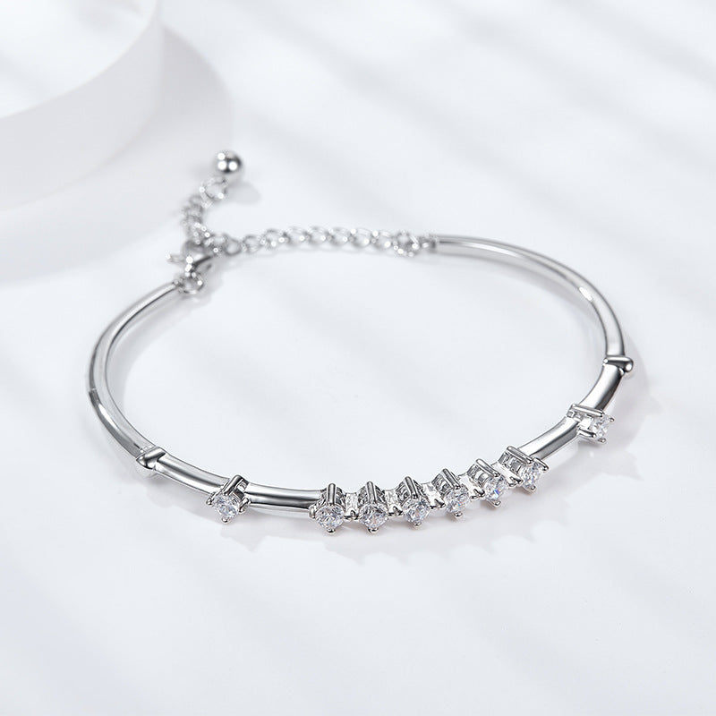 Light Luxury Moissanite Sterling Silver Bracelet - My Store