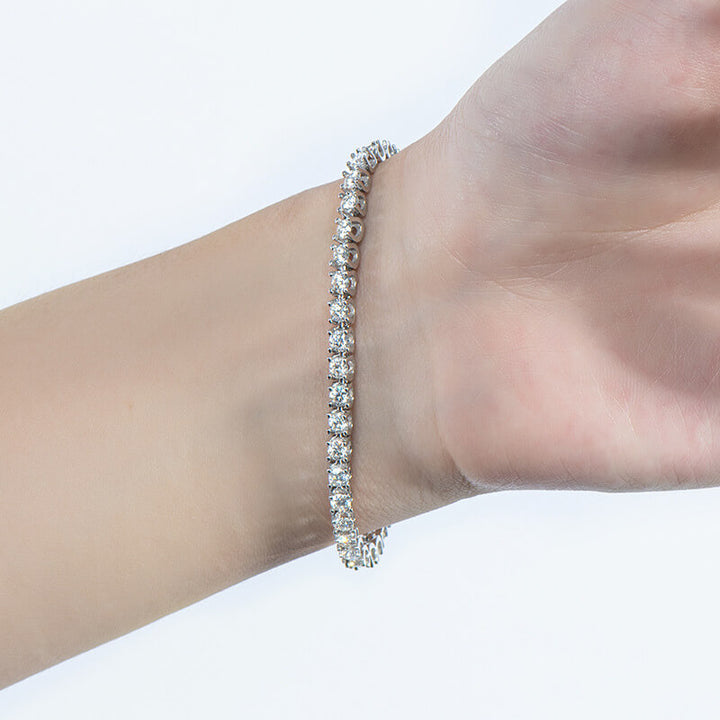 Exquisite Round Cut 925 Sterling Silver Bracelet - My Store