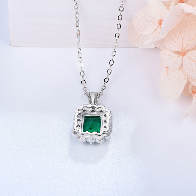 Emerald Cut Pendant Necklace - 925 Silver - My Store