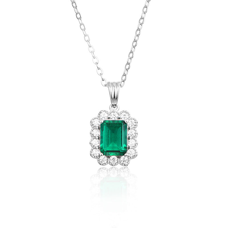 Emerald Cut Pendant Necklace - 925 Silver - My Store