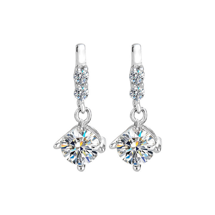 Moissanite Drop Earrings - 925 Silver - My Store