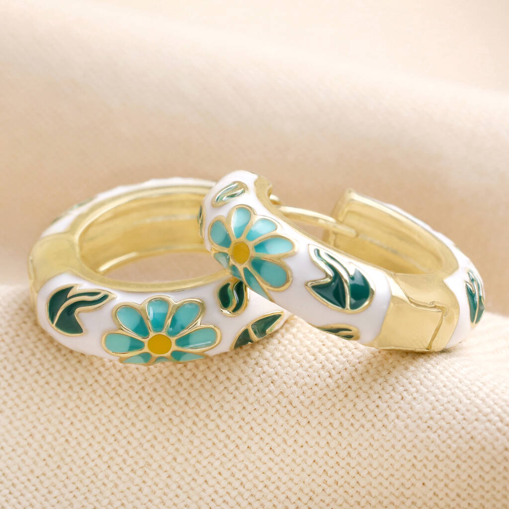 Floral Huggie Earrings