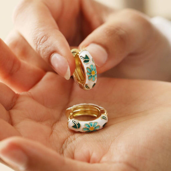 Floral Huggie Earrings