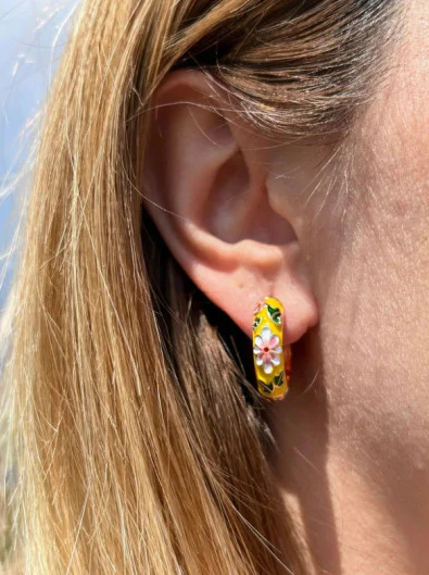 Floral Huggie Earrings