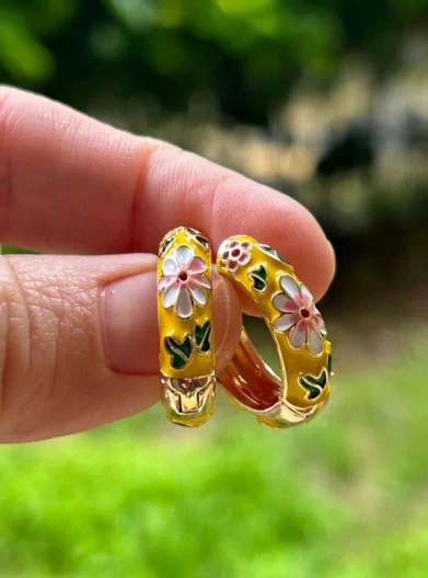 Floral Huggie Earrings